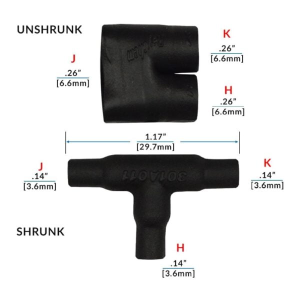 Raychem 301A011-25-0 Heat Shrink Transition T Shape