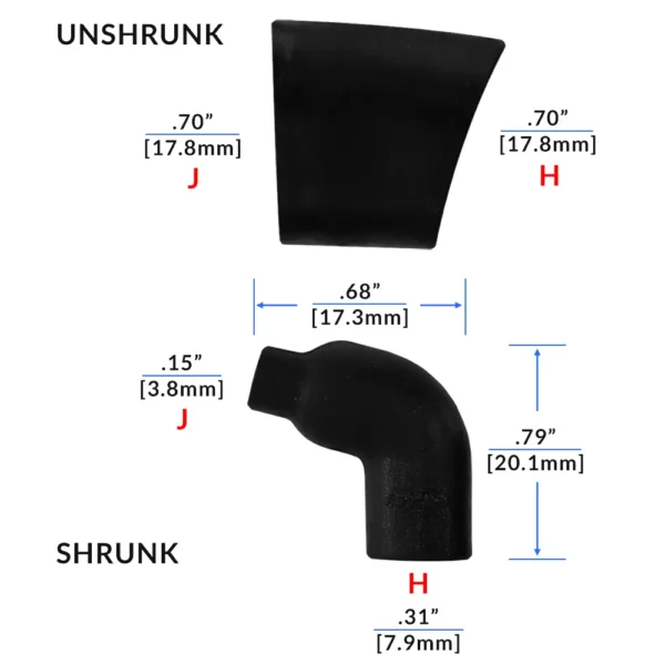 Raychem 222A111-25-0 Heat Shrink Boot, 90° moulded part