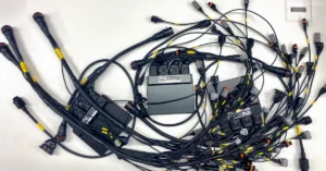 Emtron KV8 standalone ECUs with professional motorsport wiring looms build by XTRA Motorsport