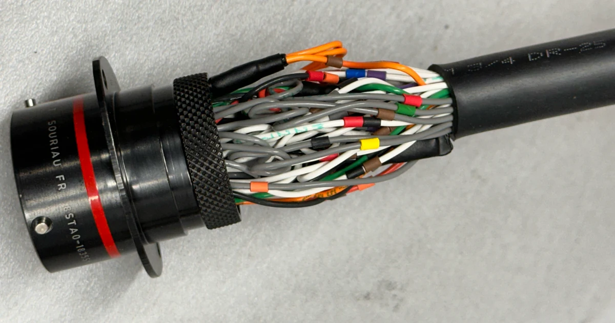 How To Build A Motorsport Wiring Loom — Materials, Techniques, And Process 2 Souriau 8Sta Connector With Mil-Std-681 Ident Sleeves And Service Loops On A Motorsport Wiring Harness