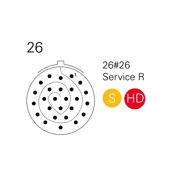 Souriau-8Stax-10-26-Accordo-di-Contatto Souriau 8Sta Configurazione Shell 10 Layout 26 Disposizione dei contatti