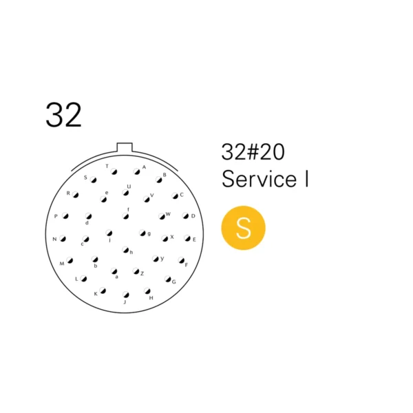 Souriau-8Stax-18-32-Contact-Arrangement Souriau 8Sta Disposition de la coque 18, agencement 32 contacts
