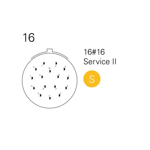 Souriau 8STA shell 20 layout 16 contact arrangement