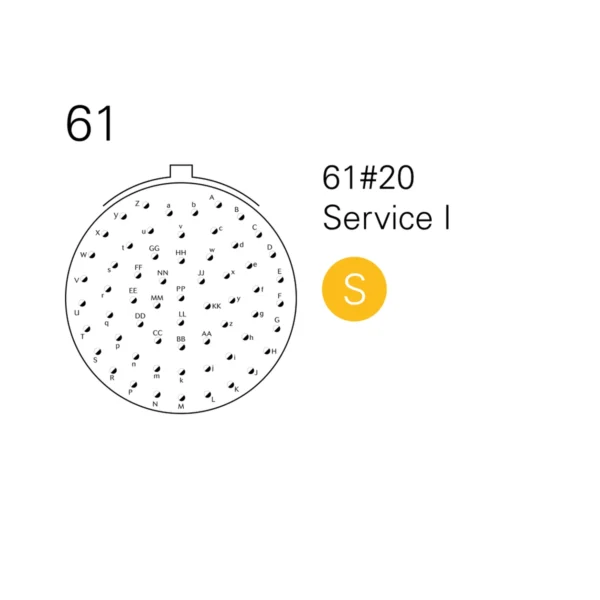 Souriau-8Stax-24-61-Contact-Arrangement Souriau 8Sta Disposition de la coque 24, agencement 61 contacts